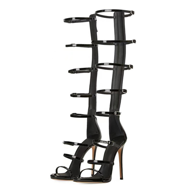 Metallic Heel Sandal - Letnie damskie botki, nowe, seksowne sandały