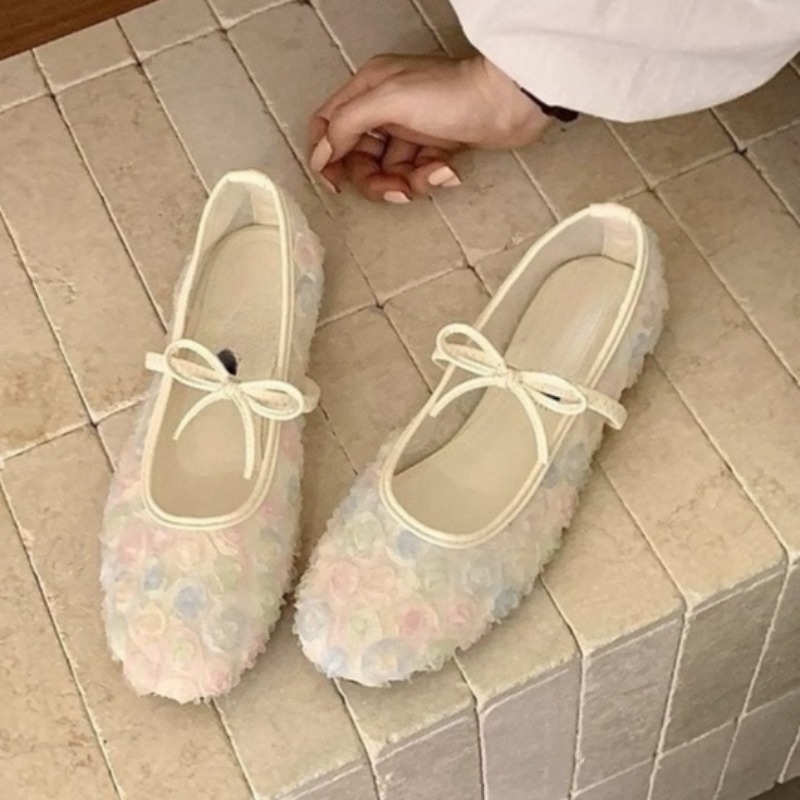 Women'S Shoes Popular - Delikatne Nowe Chińskie Różane Siateczkowe Baleriny