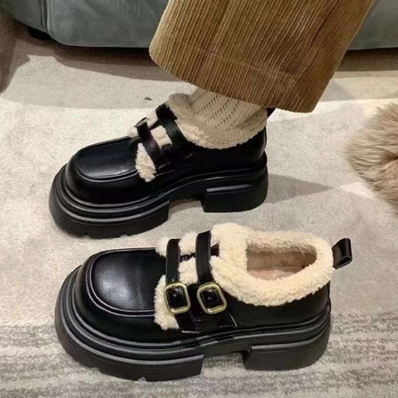 Women Shoes Winter - Zimowe skórzane buty damskie w stylu