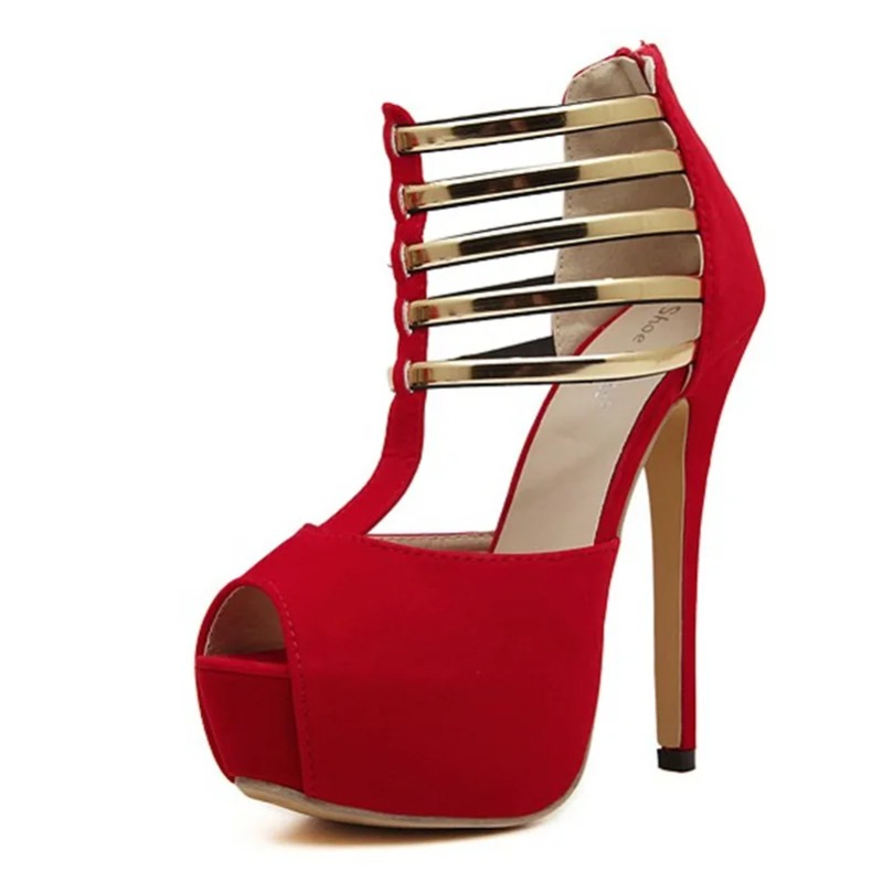 Metallic Heel Sandal - 13CM Damskie buty, seksowne buty do