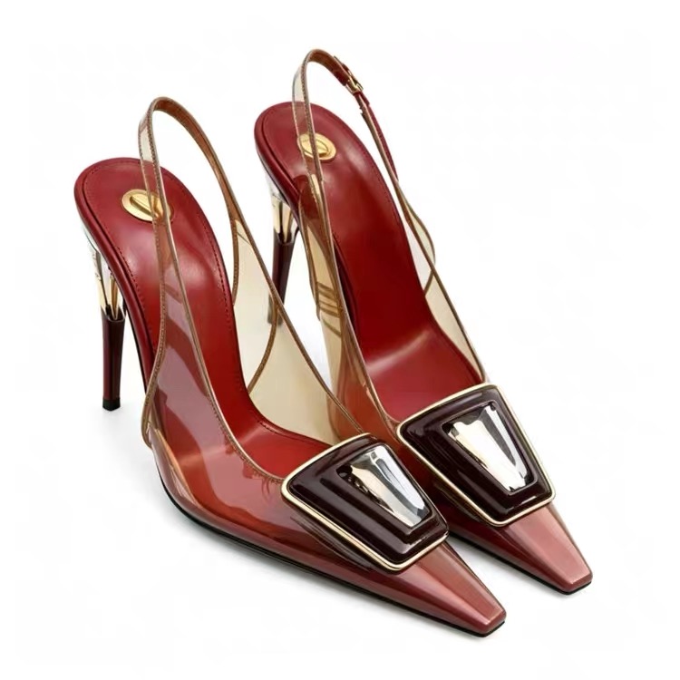 Damskie przezroczyste czółenka – Metallic Heel Sandal recenzja i cena