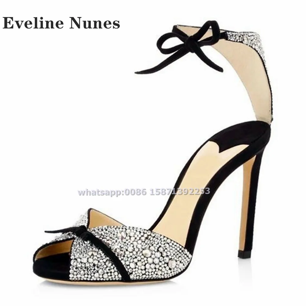 Bow Rhinestone Ankle Strap San – Metallic Heel Sandal recenzja i cena