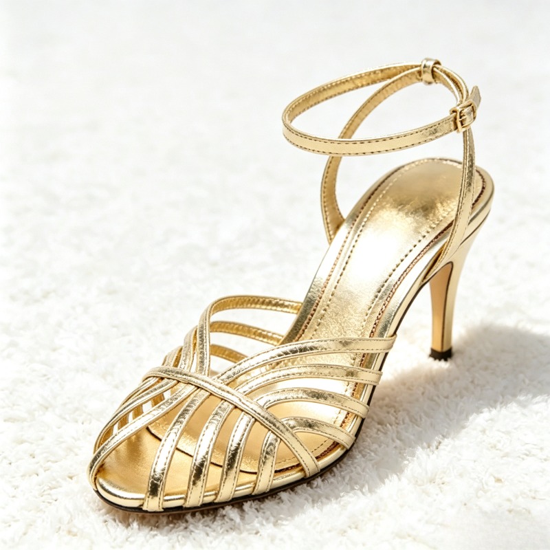 Seksowne złote ażurowe sandały – Metallic Heel Sandal recenzja i cena